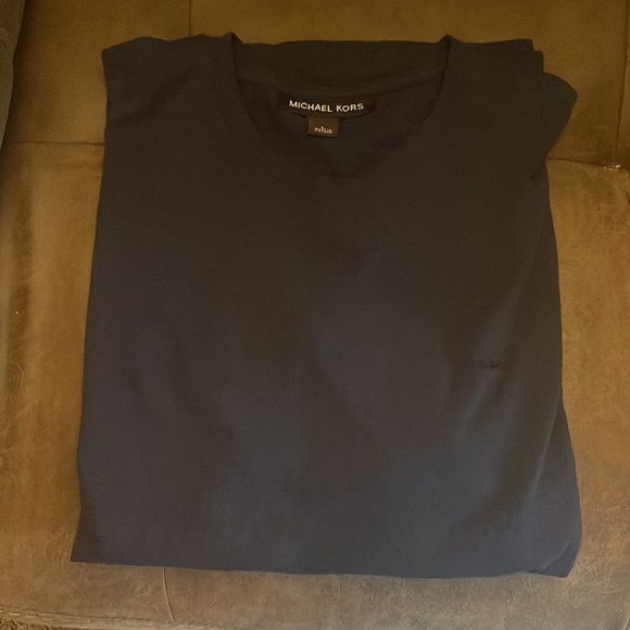 Michael Kors Mens Large navy scoop neck tee - Picture 4 of 8